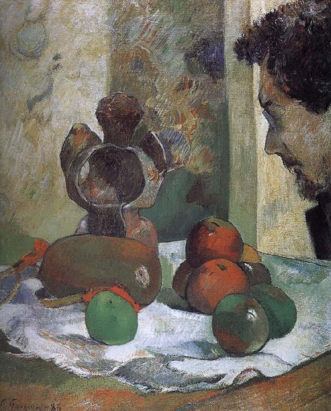 Paul Gauguin There is still life portrait side of the lava France oil painting art